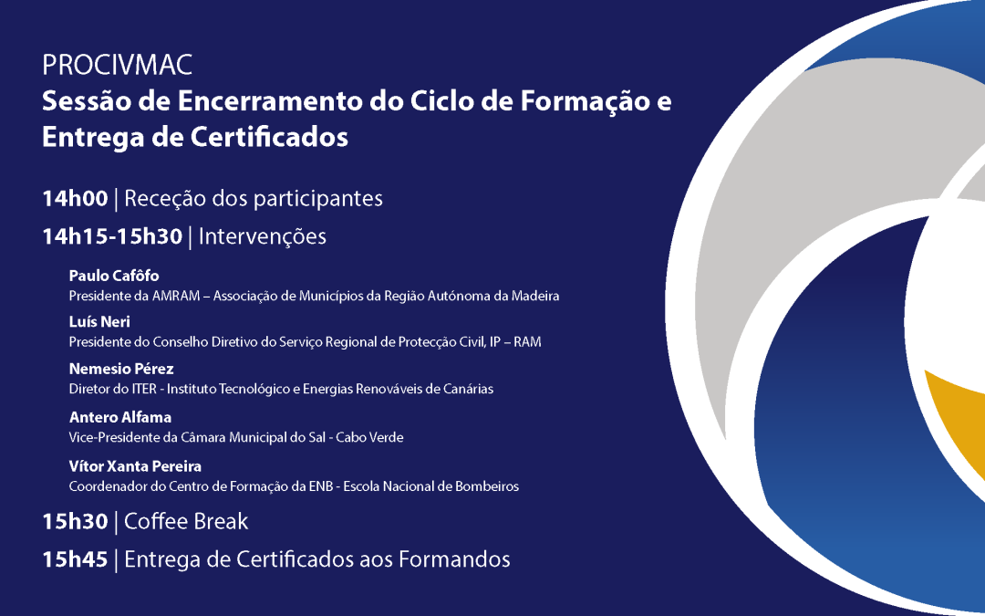 Ciclo de Formações AMRAM, no âmbito do programa PROCIVMAC, termina com Sessão de Encerramento e Entrega de Certificados