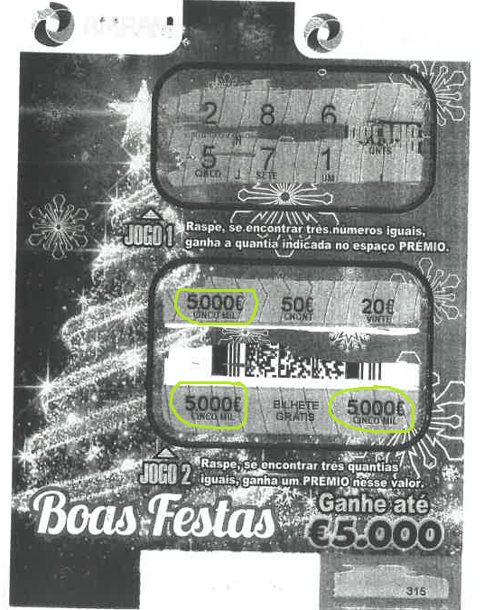 Raspa dá premio de € 5.000